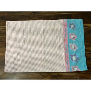 Vintage 1999 Sanrio Hello Kitty Polka Dot Pink Blue Pillowcase Twin